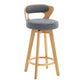 Contemporary Counter Round Bar Stool Armless Wood Bar Stool with Footrest Wood Dark Gray 1 Piece Clearhalo 'Bar Furniture' 'Bar Stools' 'bar_stools' 'furn' 'furn_bar_stools' 'furniture_bar_stools' 'Kitchen & Dining Furniture' 'kitchen&dining_furn' 'kitchen' 'kitchen_furn' Furniture' 4296668