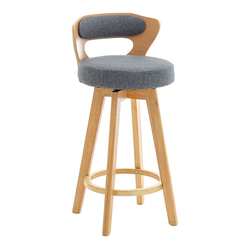 Contemporary Counter Round Bar Stool Armless Wood Bar Stool with Footrest Wood Dark Gray 1 Piece Clearhalo 'Bar Furniture' 'Bar Stools' 'bar_stools' 'furn' 'furn_bar_stools' 'furniture_bar_stools' 'Kitchen & Dining Furniture' 'kitchen&dining_furn' 'kitchen' 'kitchen_furn' Furniture' 4296668