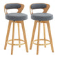 Contemporary Counter Round Bar Stool Armless Wood Bar Stool with Footrest Wood Dark Gray 2 Piece Set Clearhalo 'Bar Furniture' 'Bar Stools' 'bar_stools' 'furn' 'furn_bar_stools' 'furniture_bar_stools' 'Kitchen & Dining Furniture' 'kitchen&dining_furn' 'kitchen' 'kitchen_furn' Furniture' 4296669