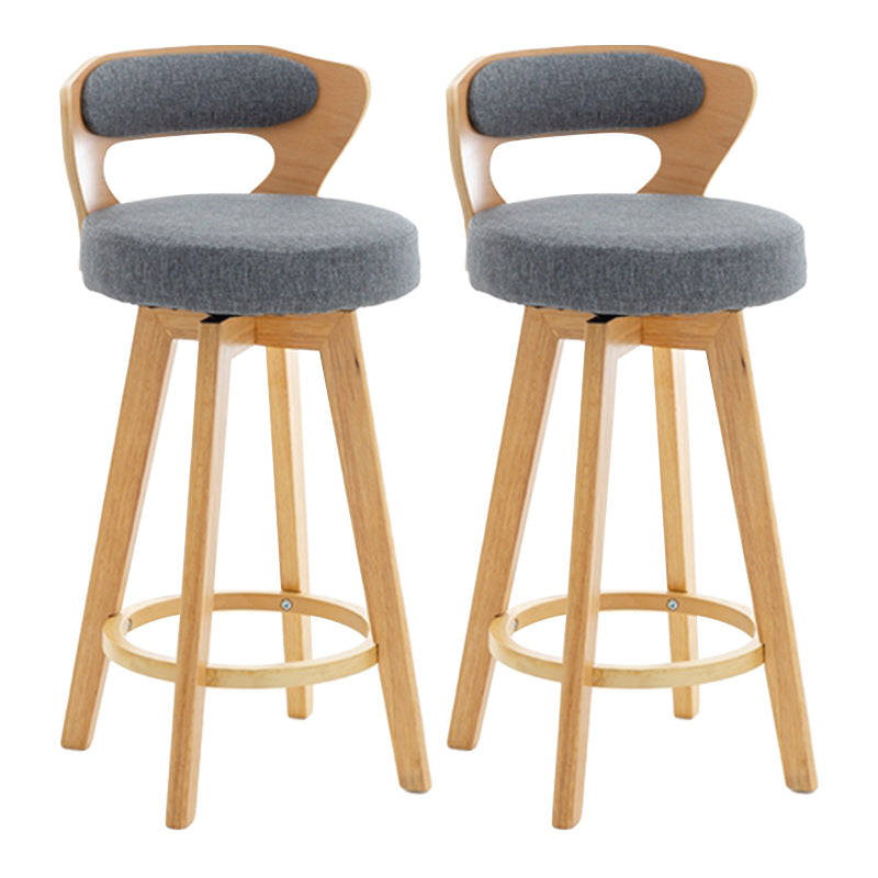Contemporary Counter Round Bar Stool Armless Wood Bar Stool with Footrest Wood Dark Gray 2 Piece Set Clearhalo 'Bar Furniture' 'Bar Stools' 'bar_stools' 'furn' 'furn_bar_stools' 'furniture_bar_stools' 'Kitchen & Dining Furniture' 'kitchen&dining_furn' 'kitchen' 'kitchen_furn' Furniture' 4296669