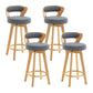 Contemporary Counter Round Bar Stool Armless Wood Bar Stool with Footrest Wood Dark Gray 4 Piece Set Clearhalo 'Bar Furniture' 'Bar Stools' 'bar_stools' 'furn' 'furn_bar_stools' 'furniture_bar_stools' 'Kitchen & Dining Furniture' 'kitchen&dining_furn' 'kitchen' 'kitchen_furn' Furniture' 4296672