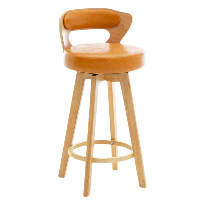 Contemporary Counter Round Bar Stool Armless Wood Bar Stool with Footrest Clearhalo 'Bar Furniture' 'Bar Stools' 'bar_stools' 'furn' 'furn_bar_stools' 'furniture_bar_stools' 'Kitchen & Dining Furniture' 'kitchen&dining_furn' 'kitchen' 'kitchen_furn' Furniture' 4296675
