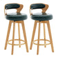 Contemporary Counter Round Bar Stool Armless Wood Bar Stool with Footrest Wood Green 2 Piece Set Clearhalo 'Bar Furniture' 'Bar Stools' 'bar_stools' 'furn' 'furn_bar_stools' 'furniture_bar_stools' 'Kitchen & Dining Furniture' 'kitchen&dining_furn' 'kitchen' 'kitchen_furn' Furniture' 4296676