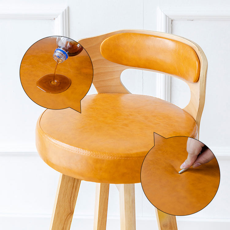 Contemporary Counter Round Bar Stool Armless Wood Bar Stool with Footrest Clearhalo 'Bar Furniture' 'Bar Stools' 'bar_stools' 'furn' 'furn_bar_stools' 'furniture_bar_stools' 'Kitchen & Dining Furniture' 'kitchen&dining_furn' 'kitchen' 'kitchen_furn' Furniture' 4296681