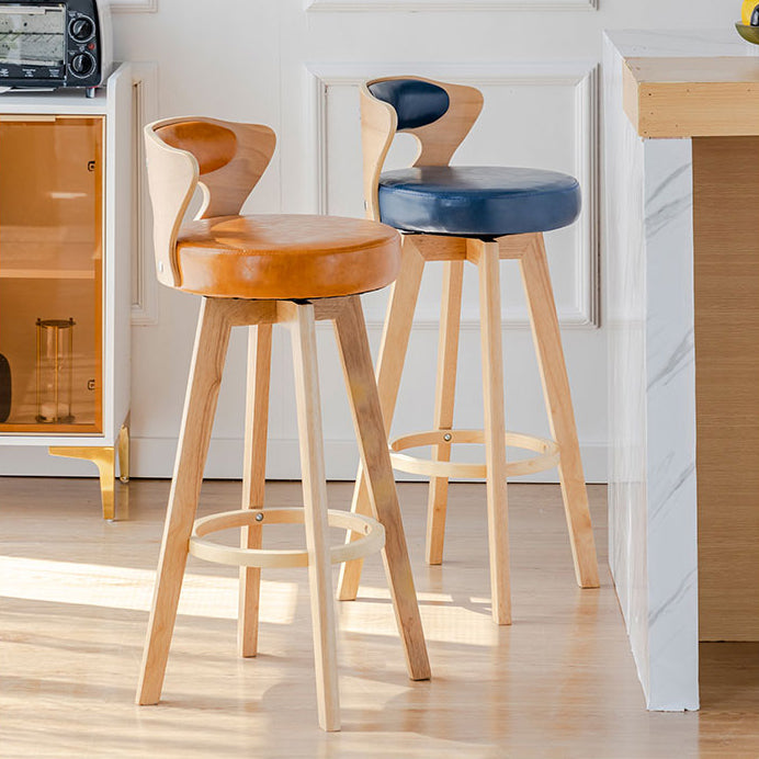 Contemporary Counter Round Bar Stool Armless Wood Bar Stool with Footrest Clearhalo 'Bar Furniture' 'Bar Stools' 'bar_stools' 'furn' 'furn_bar_stools' 'furniture_bar_stools' 'Kitchen & Dining Furniture' 'kitchen&dining_furn' 'kitchen' 'kitchen_furn' Furniture' 4296683