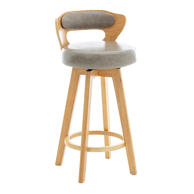 Contemporary Counter Round Bar Stool Armless Wood Bar Stool with Footrest Wood Gray 1 Piece Clearhalo 'Bar Furniture' 'Bar Stools' 'bar_stools' 'furn' 'furn_bar_stools' 'furniture_bar_stools' 'Kitchen & Dining Furniture' 'kitchen&dining_furn' 'kitchen' 'kitchen_furn' Furniture' 4296689
