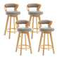 Contemporary Counter Round Bar Stool Armless Wood Bar Stool with Footrest Wood Gray 4 Piece Set Clearhalo 'Bar Furniture' 'Bar Stools' 'bar_stools' 'furn' 'furn_bar_stools' 'furniture_bar_stools' 'Kitchen & Dining Furniture' 'kitchen&dining_furn' 'kitchen' 'kitchen_furn' Furniture' 4296691