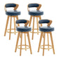 Contemporary Counter Round Bar Stool Armless Wood Bar Stool with Footrest Wood Blue 4 Piece Set Clearhalo 'Bar Furniture' 'Bar Stools' 'bar_stools' 'furn' 'furn_bar_stools' 'furniture_bar_stools' 'Kitchen & Dining Furniture' 'kitchen&dining_furn' 'kitchen' 'kitchen_furn' Furniture' 4296694