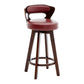 Contemporary Counter Round Bar Stool Armless Wood Bar Stool with Footrest Dark Brown Red 1 Piece Clearhalo 'Bar Furniture' 'Bar Stools' 'bar_stools' 'furn' 'furn_bar_stools' 'furniture_bar_stools' 'Kitchen & Dining Furniture' 'kitchen&dining_furn' 'kitchen' 'kitchen_furn' Furniture' 4296695