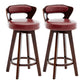 Contemporary Counter Round Bar Stool Armless Wood Bar Stool with Footrest Dark Brown Red 2 Piece Set Clearhalo 'Bar Furniture' 'Bar Stools' 'bar_stools' 'furn' 'furn_bar_stools' 'furniture_bar_stools' 'Kitchen & Dining Furniture' 'kitchen&dining_furn' 'kitchen' 'kitchen_furn' Furniture' 4296696