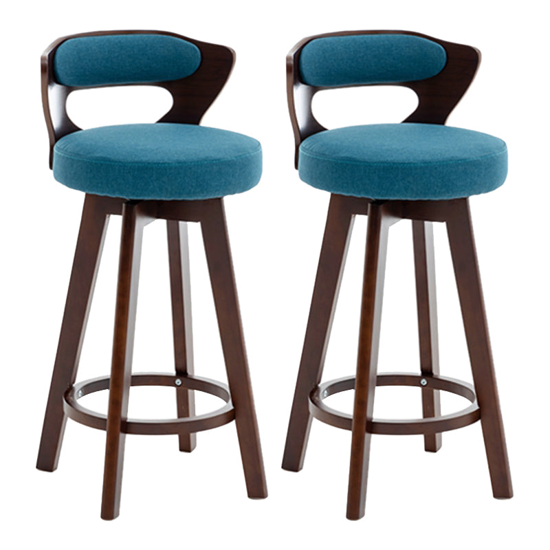Contemporary Counter Round Bar Stool Armless Wood Bar Stool with Footrest Dark Brown Dark Gray 2 Piece Set Clearhalo 'Bar Furniture' 'Bar Stools' 'bar_stools' 'furn' 'furn_bar_stools' 'furniture_bar_stools' 'Kitchen & Dining Furniture' 'kitchen&dining_furn' 'kitchen' 'kitchen_furn' Furniture' 4296699