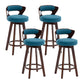 Contemporary Counter Round Bar Stool Armless Wood Bar Stool with Footrest Dark Brown Dark Gray 4 Piece Set Clearhalo 'Bar Furniture' 'Bar Stools' 'bar_stools' 'furn' 'furn_bar_stools' 'furniture_bar_stools' 'Kitchen & Dining Furniture' 'kitchen&dining_furn' 'kitchen' 'kitchen_furn' Furniture' 4296700