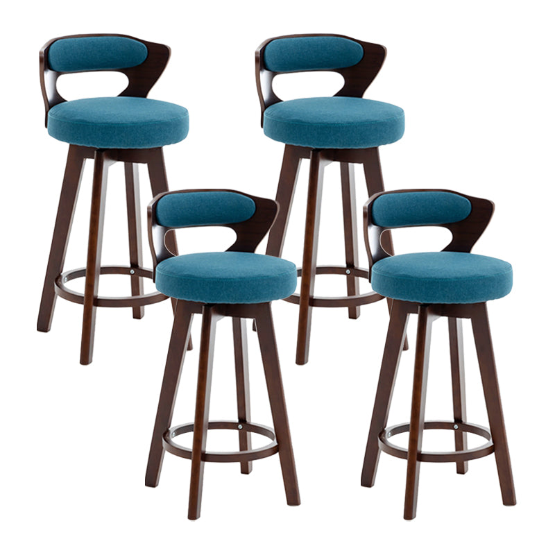 Contemporary Counter Round Bar Stool Armless Wood Bar Stool with Footrest Dark Brown Dark Gray 4 Piece Set Clearhalo 'Bar Furniture' 'Bar Stools' 'bar_stools' 'furn' 'furn_bar_stools' 'furniture_bar_stools' 'Kitchen & Dining Furniture' 'kitchen&dining_furn' 'kitchen' 'kitchen_furn' Furniture' 4296700