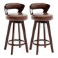 Contemporary Counter Round Bar Stool Armless Wood Bar Stool with Footrest Dark Brown Brown 2 Piece Set Clearhalo 'Bar Furniture' 'Bar Stools' 'bar_stools' 'furn' 'furn_bar_stools' 'furniture_bar_stools' 'Kitchen & Dining Furniture' 'kitchen&dining_furn' 'kitchen' 'kitchen_furn' Furniture' 4296702
