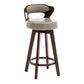 Contemporary Counter Round Bar Stool Armless Wood Bar Stool with Footrest Dark Brown Gray 1 Piece Clearhalo 'Bar Furniture' 'Bar Stools' 'bar_stools' 'furn' 'furn_bar_stools' 'furniture_bar_stools' 'Kitchen & Dining Furniture' 'kitchen&dining_furn' 'kitchen' 'kitchen_furn' Furniture' 4296704