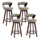 Contemporary Counter Round Bar Stool Armless Wood Bar Stool with Footrest Dark Brown Gray 4 Piece Set Clearhalo 'Bar Furniture' 'Bar Stools' 'bar_stools' 'furn' 'furn_bar_stools' 'furniture_bar_stools' 'Kitchen & Dining Furniture' 'kitchen&dining_furn' 'kitchen' 'kitchen_furn' Furniture' 4296706