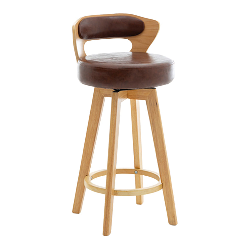 Contemporary Counter Round Bar Stool Armless Wood Bar Stool with Footrest Wood Brown 1 Piece Clearhalo 'Bar Furniture' 'Bar Stools' 'bar_stools' 'furn' 'furn_bar_stools' 'furniture_bar_stools' 'Kitchen & Dining Furniture' 'kitchen&dining_furn' 'kitchen' 'kitchen_furn' Furniture' 4296707