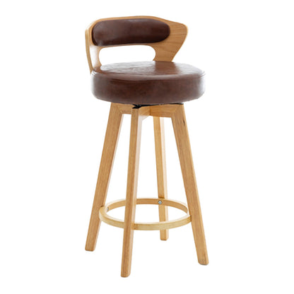 Contemporary Counter Round Bar Stool Armless Wood Bar Stool with Footrest Wood Brown 1 Piece Clearhalo 'Bar Furniture' 'Bar Stools' 'bar_stools' 'furn' 'furn_bar_stools' 'furniture_bar_stools' 'Kitchen & Dining Furniture' 'kitchen&dining_furn' 'kitchen' 'kitchen_furn' Furniture' 4296707