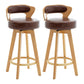 Contemporary Counter Round Bar Stool Armless Wood Bar Stool with Footrest Wood Brown 2 Piece Set Clearhalo 'Bar Furniture' 'Bar Stools' 'bar_stools' 'furn' 'furn_bar_stools' 'furniture_bar_stools' 'Kitchen & Dining Furniture' 'kitchen&dining_furn' 'kitchen' 'kitchen_furn' Furniture' 4296708