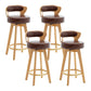 Contemporary Counter Round Bar Stool Armless Wood Bar Stool with Footrest Wood Brown 4 Piece Set Clearhalo 'Bar Furniture' 'Bar Stools' 'bar_stools' 'furn' 'furn_bar_stools' 'furniture_bar_stools' 'Kitchen & Dining Furniture' 'kitchen&dining_furn' 'kitchen' 'kitchen_furn' Furniture' 4296709