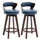 Contemporary Counter Round Bar Stool Armless Wood Bar Stool with Footrest Dark Brown Blue 2 Piece Set Clearhalo 'Bar Furniture' 'Bar Stools' 'bar_stools' 'furn' 'furn_bar_stools' 'furniture_bar_stools' 'Kitchen & Dining Furniture' 'kitchen&dining_furn' 'kitchen' 'kitchen_furn' Furniture' 4296711
