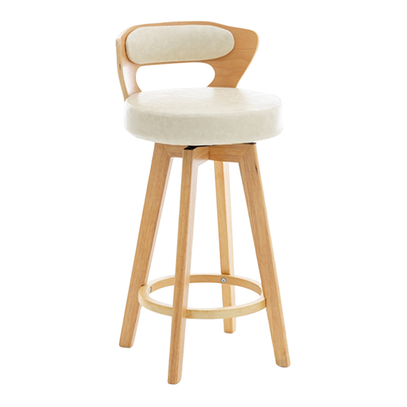 Contemporary Counter Round Bar Stool Armless Wood Bar Stool with Footrest Wood Beige 1 Piece Clearhalo 'Bar Furniture' 'Bar Stools' 'bar_stools' 'furn' 'furn_bar_stools' 'furniture_bar_stools' 'Kitchen & Dining Furniture' 'kitchen&dining_furn' 'kitchen' 'kitchen_furn' Furniture' 4296713