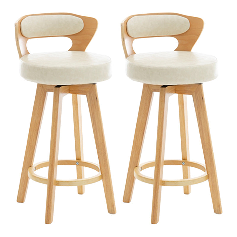 Contemporary Counter Round Bar Stool Armless Wood Bar Stool with Footrest Wood Beige 2 Piece Set Clearhalo 'Bar Furniture' 'Bar Stools' 'bar_stools' 'furn' 'furn_bar_stools' 'furniture_bar_stools' 'Kitchen & Dining Furniture' 'kitchen&dining_furn' 'kitchen' 'kitchen_furn' Furniture' 4296714