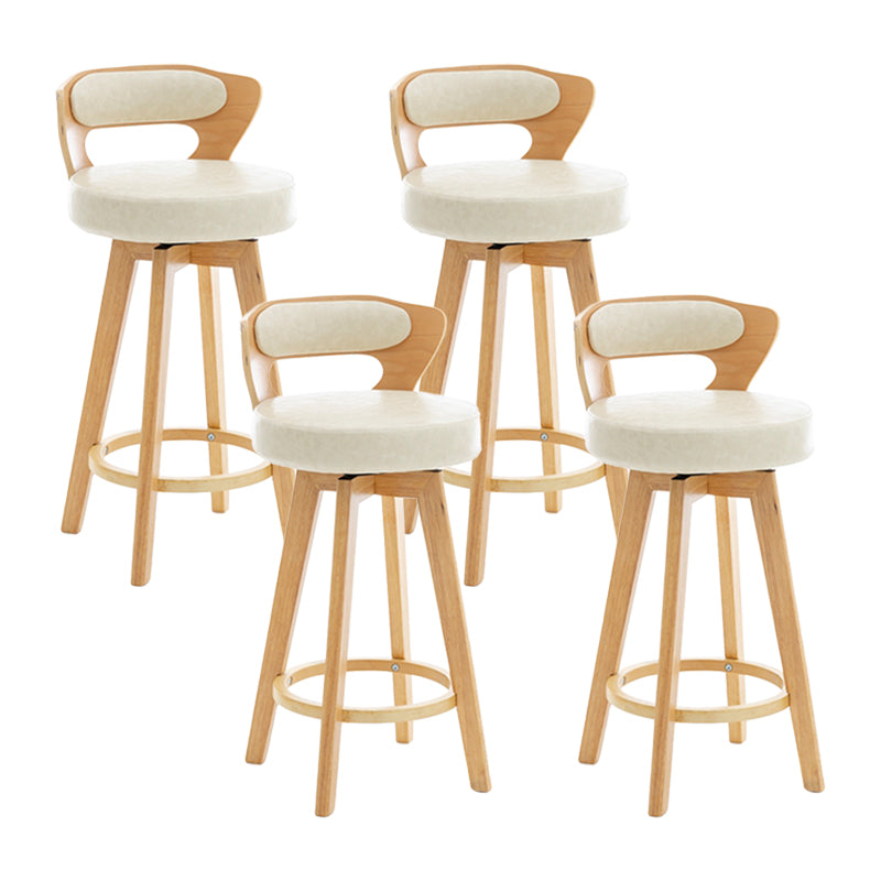 Contemporary Counter Round Bar Stool Armless Wood Bar Stool with Footrest Wood Beige 4 Piece Set Clearhalo 'Bar Furniture' 'Bar Stools' 'bar_stools' 'furn' 'furn_bar_stools' 'furniture_bar_stools' 'Kitchen & Dining Furniture' 'kitchen&dining_furn' 'kitchen' 'kitchen_furn' Furniture' 4296715