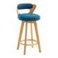 Contemporary Counter Round Bar Stool Armless Wood Bar Stool with Footrest Wood Aqua 1 Piece Clearhalo 'Bar Furniture' 'Bar Stools' 'bar_stools' 'furn' 'furn_bar_stools' 'furniture_bar_stools' 'Kitchen & Dining Furniture' 'kitchen&dining_furn' 'kitchen' 'kitchen_furn' Furniture' 4296716
