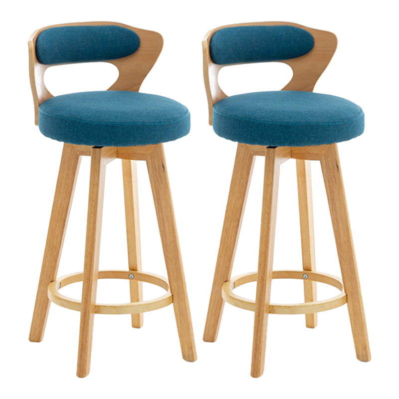 Contemporary Counter Round Bar Stool Armless Wood Bar Stool with Footrest Wood Aqua 2 Piece Set Clearhalo 'Bar Furniture' 'Bar Stools' 'bar_stools' 'furn' 'furn_bar_stools' 'furniture_bar_stools' 'Kitchen & Dining Furniture' 'kitchen&dining_furn' 'kitchen' 'kitchen_furn' Furniture' 4296717