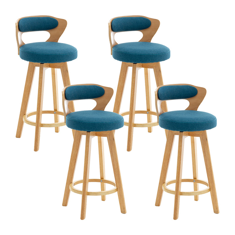 Contemporary Counter Round Bar Stool Armless Wood Bar Stool with Footrest Wood Aqua 4 Piece Set Clearhalo 'Bar Furniture' 'Bar Stools' 'bar_stools' 'furn' 'furn_bar_stools' 'furniture_bar_stools' 'Kitchen & Dining Furniture' 'kitchen&dining_furn' 'kitchen' 'kitchen_furn' Furniture' 4296718