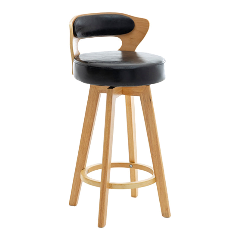 Contemporary Counter Round Bar Stool Armless Wood Bar Stool with Footrest Wood Black 1 Piece Clearhalo 'Bar Furniture' 'Bar Stools' 'bar_stools' 'furn' 'furn_bar_stools' 'furniture_bar_stools' 'Kitchen & Dining Furniture' 'kitchen&dining_furn' 'kitchen' 'kitchen_furn' Furniture' 4296719