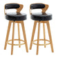 Contemporary Counter Round Bar Stool Armless Wood Bar Stool with Footrest Wood Black 2 Piece Set Clearhalo 'Bar Furniture' 'Bar Stools' 'bar_stools' 'furn' 'furn_bar_stools' 'furniture_bar_stools' 'Kitchen & Dining Furniture' 'kitchen&dining_furn' 'kitchen' 'kitchen_furn' Furniture' 4296720