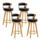 Contemporary Counter Round Bar Stool Armless Wood Bar Stool with Footrest Wood Black 4 Piece Set Clearhalo 'Bar Furniture' 'Bar Stools' 'bar_stools' 'furn' 'furn_bar_stools' 'furniture_bar_stools' 'Kitchen & Dining Furniture' 'kitchen&dining_furn' 'kitchen' 'kitchen_furn' Furniture' 4296721