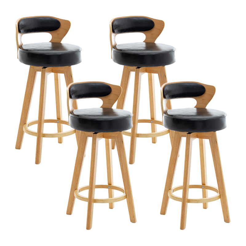 Contemporary Counter Round Bar Stool Armless Wood Bar Stool with Footrest Wood Black 4 Piece Set Clearhalo 'Bar Furniture' 'Bar Stools' 'bar_stools' 'furn' 'furn_bar_stools' 'furniture_bar_stools' 'Kitchen & Dining Furniture' 'kitchen&dining_furn' 'kitchen' 'kitchen_furn' Furniture' 4296721