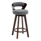 Contemporary Counter Round Bar Stool Armless Wood Bar Stool with Footrest Dark Brown Aqua 1 Piece Clearhalo 'Bar Furniture' 'Bar Stools' 'bar_stools' 'furn' 'furn_bar_stools' 'furniture_bar_stools' 'Kitchen & Dining Furniture' 'kitchen&dining_furn' 'kitchen' 'kitchen_furn' Furniture' 4296722