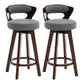 Contemporary Counter Round Bar Stool Armless Wood Bar Stool with Footrest Dark Brown Aqua 2 Piece Set Clearhalo 'Bar Furniture' 'Bar Stools' 'bar_stools' 'furn' 'furn_bar_stools' 'furniture_bar_stools' 'Kitchen & Dining Furniture' 'kitchen&dining_furn' 'kitchen' 'kitchen_furn' Furniture' 4296723