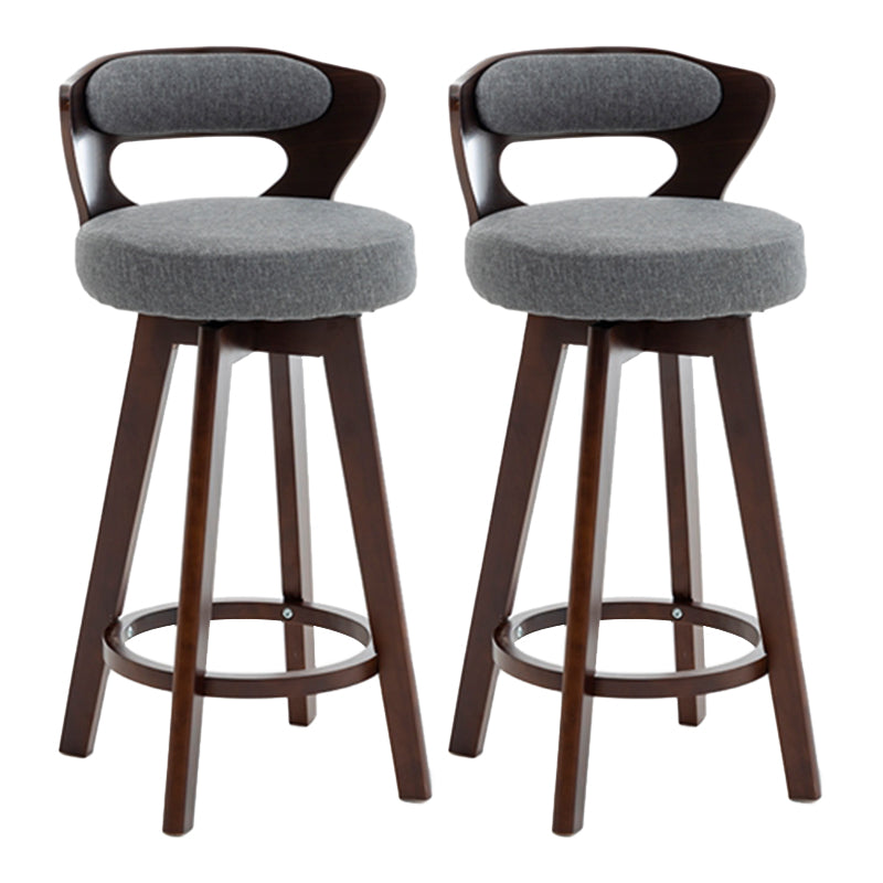 Contemporary Counter Round Bar Stool Armless Wood Bar Stool with Footrest Dark Brown Aqua 2 Piece Set Clearhalo 'Bar Furniture' 'Bar Stools' 'bar_stools' 'furn' 'furn_bar_stools' 'furniture_bar_stools' 'Kitchen & Dining Furniture' 'kitchen&dining_furn' 'kitchen' 'kitchen_furn' Furniture' 4296723