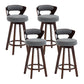 Contemporary Counter Round Bar Stool Armless Wood Bar Stool with Footrest Dark Brown Aqua 4 Piece Set Clearhalo 'Bar Furniture' 'Bar Stools' 'bar_stools' 'furn' 'furn_bar_stools' 'furniture_bar_stools' 'Kitchen & Dining Furniture' 'kitchen&dining_furn' 'kitchen' 'kitchen_furn' Furniture' 4296724