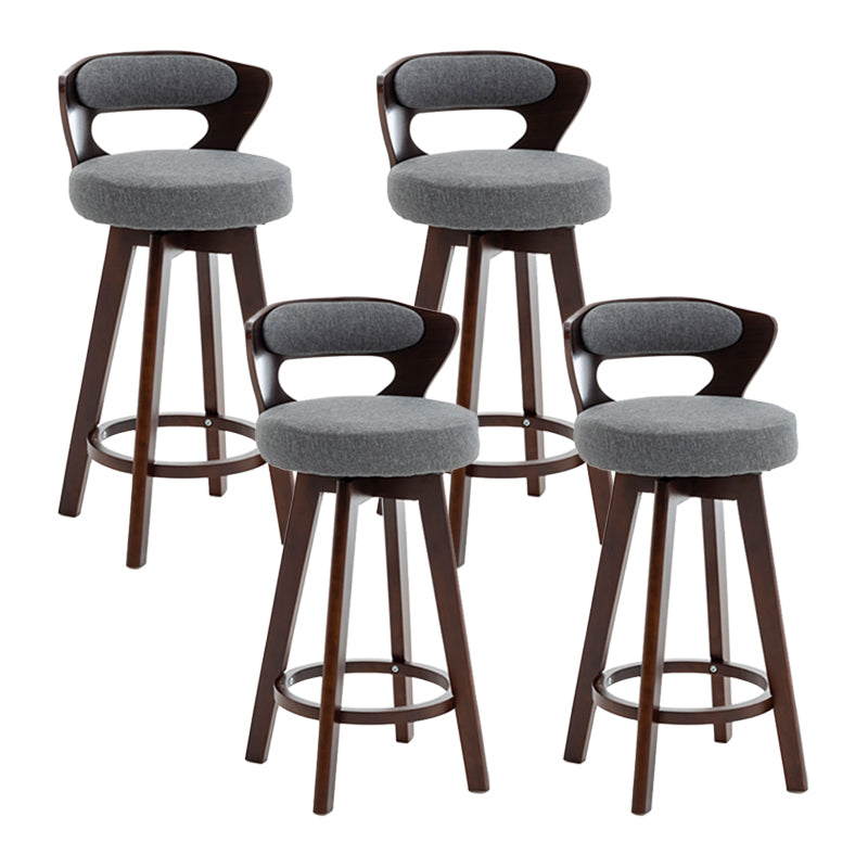 Contemporary Counter Round Bar Stool Armless Wood Bar Stool with Footrest Dark Brown Aqua 4 Piece Set Clearhalo 'Bar Furniture' 'Bar Stools' 'bar_stools' 'furn' 'furn_bar_stools' 'furniture_bar_stools' 'Kitchen & Dining Furniture' 'kitchen&dining_furn' 'kitchen' 'kitchen_furn' Furniture' 4296724