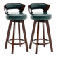 Contemporary Counter Round Bar Stool Armless Wood Bar Stool with Footrest Dark Brown Green 2 Piece Set Clearhalo 'Bar Furniture' 'Bar Stools' 'bar_stools' 'furn' 'furn_bar_stools' 'furniture_bar_stools' 'Kitchen & Dining Furniture' 'kitchen&dining_furn' 'kitchen' 'kitchen_furn' Furniture' 4296726