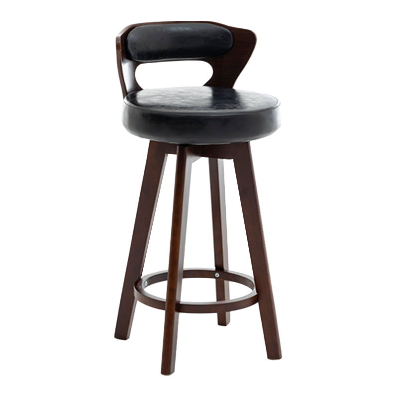 Contemporary Counter Round Bar Stool Armless Wood Bar Stool with Footrest Dark Brown Black 1 Piece Clearhalo 'Bar Furniture' 'Bar Stools' 'bar_stools' 'furn' 'furn_bar_stools' 'furniture_bar_stools' 'Kitchen & Dining Furniture' 'kitchen&dining_furn' 'kitchen' 'kitchen_furn' Furniture' 4296728