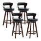 Contemporary Counter Round Bar Stool Armless Wood Bar Stool with Footrest Dark Brown Black 4 Piece Set Clearhalo 'Bar Furniture' 'Bar Stools' 'bar_stools' 'furn' 'furn_bar_stools' 'furniture_bar_stools' 'Kitchen & Dining Furniture' 'kitchen&dining_furn' 'kitchen' 'kitchen_furn' Furniture' 4296730