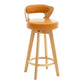 Contemporary Counter Round Bar Stool Armless Wood Bar Stool with Footrest Wood Orange 1 Piece Clearhalo 'Bar Furniture' 'Bar Stools' 'bar_stools' 'furn' 'furn_bar_stools' 'furniture_bar_stools' 'Kitchen & Dining Furniture' 'kitchen&dining_furn' 'kitchen' 'kitchen_furn' Furniture' 4296731