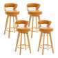 Contemporary Counter Round Bar Stool Armless Wood Bar Stool with Footrest Wood Orange 4 Piece Set Clearhalo 'Bar Furniture' 'Bar Stools' 'bar_stools' 'furn' 'furn_bar_stools' 'furniture_bar_stools' 'Kitchen & Dining Furniture' 'kitchen&dining_furn' 'kitchen' 'kitchen_furn' Furniture' 4296733