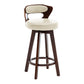 Contemporary Counter Round Bar Stool Armless Wood Bar Stool with Footrest Dark Brown Beige 1 Piece Clearhalo 'Bar Furniture' 'Bar Stools' 'bar_stools' 'furn' 'furn_bar_stools' 'furniture_bar_stools' 'Kitchen & Dining Furniture' 'kitchen&dining_furn' 'kitchen' 'kitchen_furn' Furniture' 4296734