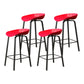 Modern Footrest Low Back Bar Stool Plastic Indoor Bucket Counter-height Stool Red 4 Piece Set Clearhalo 'Bar Furniture' 'Bar Stools' 'bar_stools' 'furn' 'furn_bar_stools' 'furniture_bar_stools' 'Kitchen & Dining Furniture' 'kitchen&dining_furn' 'kitchen' 'kitchen_furn' Furniture' 4296743