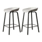 Modern Footrest Low Back Bar Stool Plastic Indoor Bucket Counter-height Stool Gray 2 Piece Set Clearhalo 'Bar Furniture' 'Bar Stools' 'bar_stools' 'furn' 'furn_bar_stools' 'furniture_bar_stools' 'Kitchen & Dining Furniture' 'kitchen&dining_furn' 'kitchen' 'kitchen_furn' Furniture' 4296746