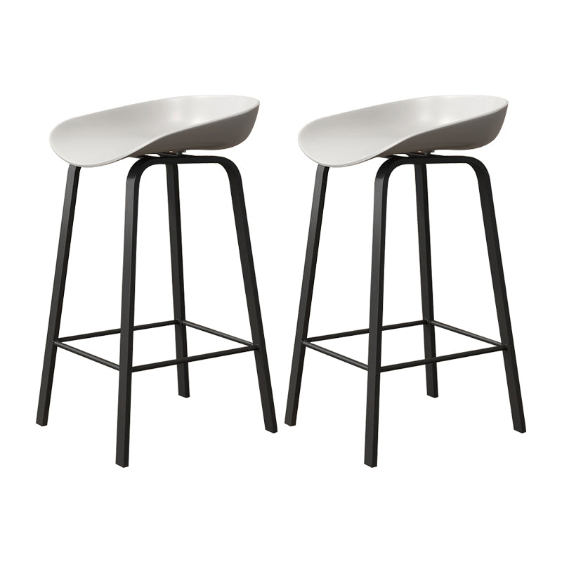 Modern Footrest Low Back Bar Stool Plastic Indoor Bucket Counter-height Stool Gray 2 Piece Set Clearhalo 'Bar Furniture' 'Bar Stools' 'bar_stools' 'furn' 'furn_bar_stools' 'furniture_bar_stools' 'Kitchen & Dining Furniture' 'kitchen&dining_furn' 'kitchen' 'kitchen_furn' Furniture' 4296746