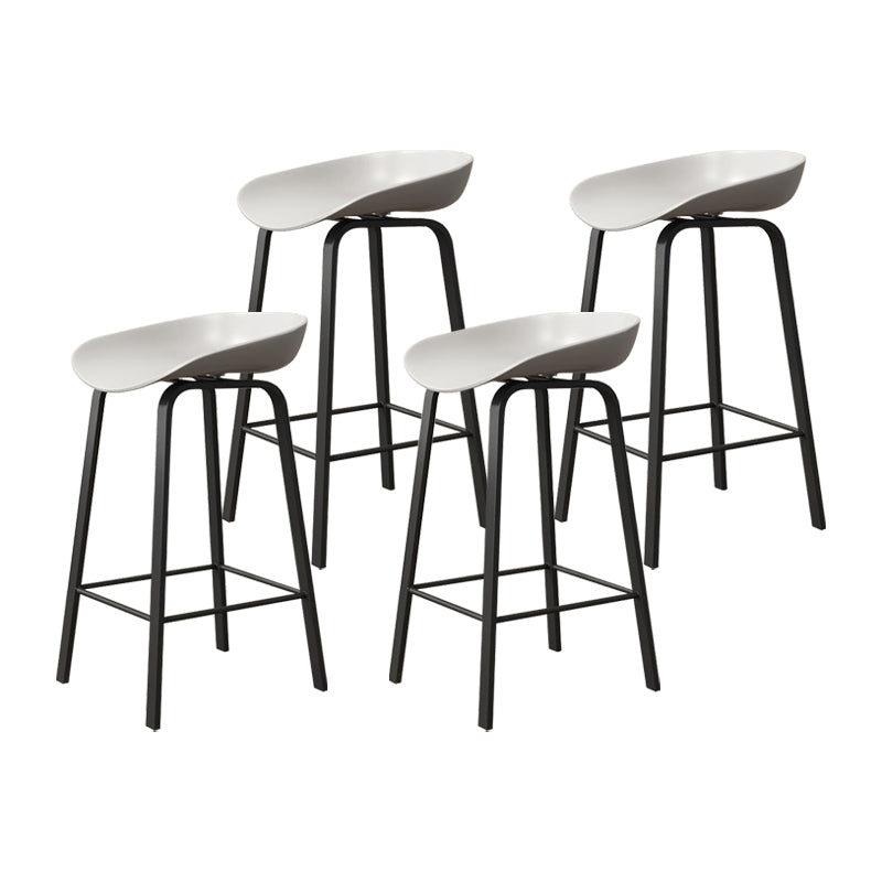 Modern Footrest Low Back Bar Stool Plastic Indoor Bucket Counter-height Stool Gray 4 Piece Set Clearhalo 'Bar Furniture' 'Bar Stools' 'bar_stools' 'furn' 'furn_bar_stools' 'furniture_bar_stools' 'Kitchen & Dining Furniture' 'kitchen&dining_furn' 'kitchen' 'kitchen_furn' Furniture' 4296749